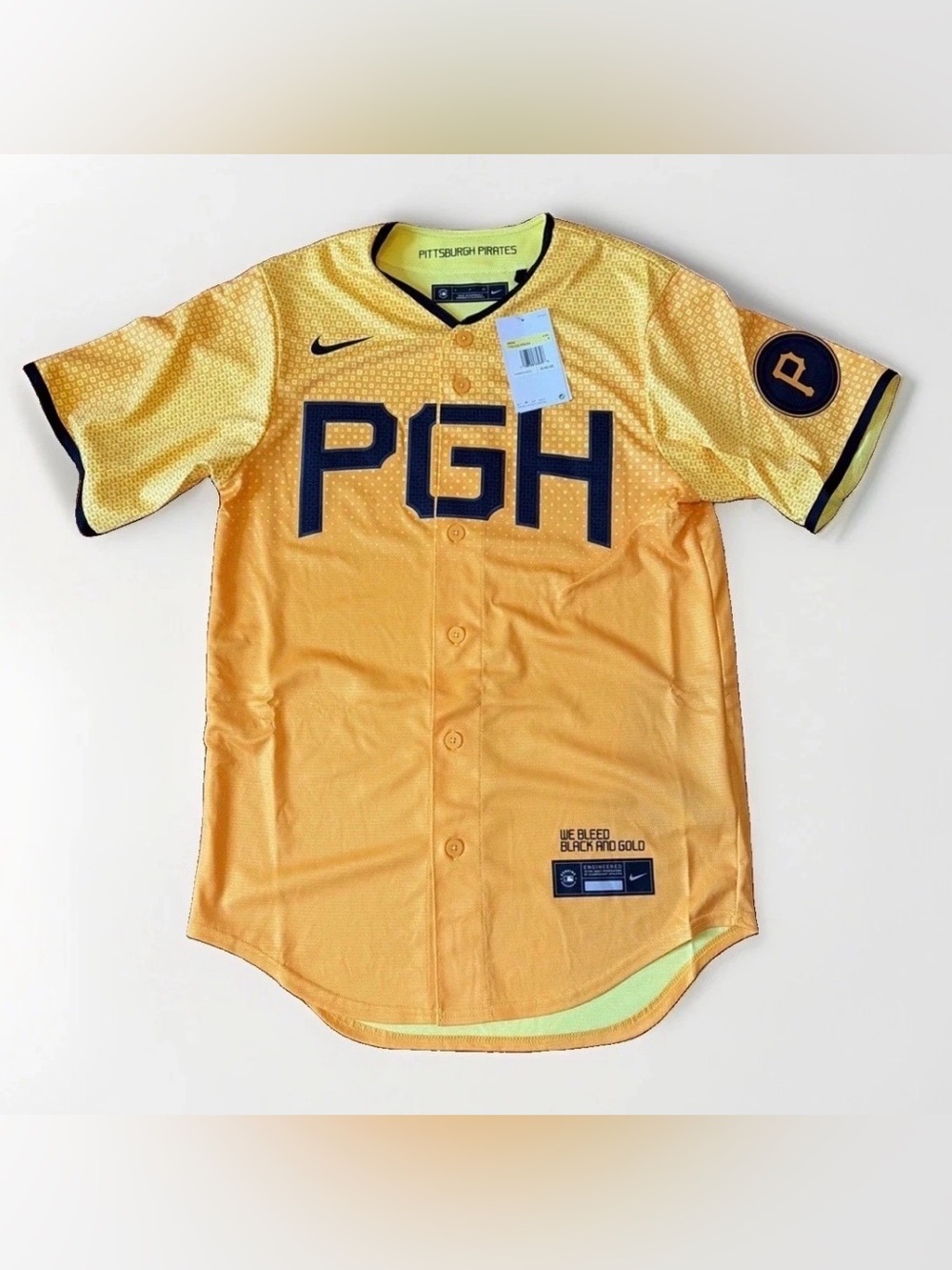 Nike Pittsburgh Pirates City Connect MLB Jersey Gold Men’s Small